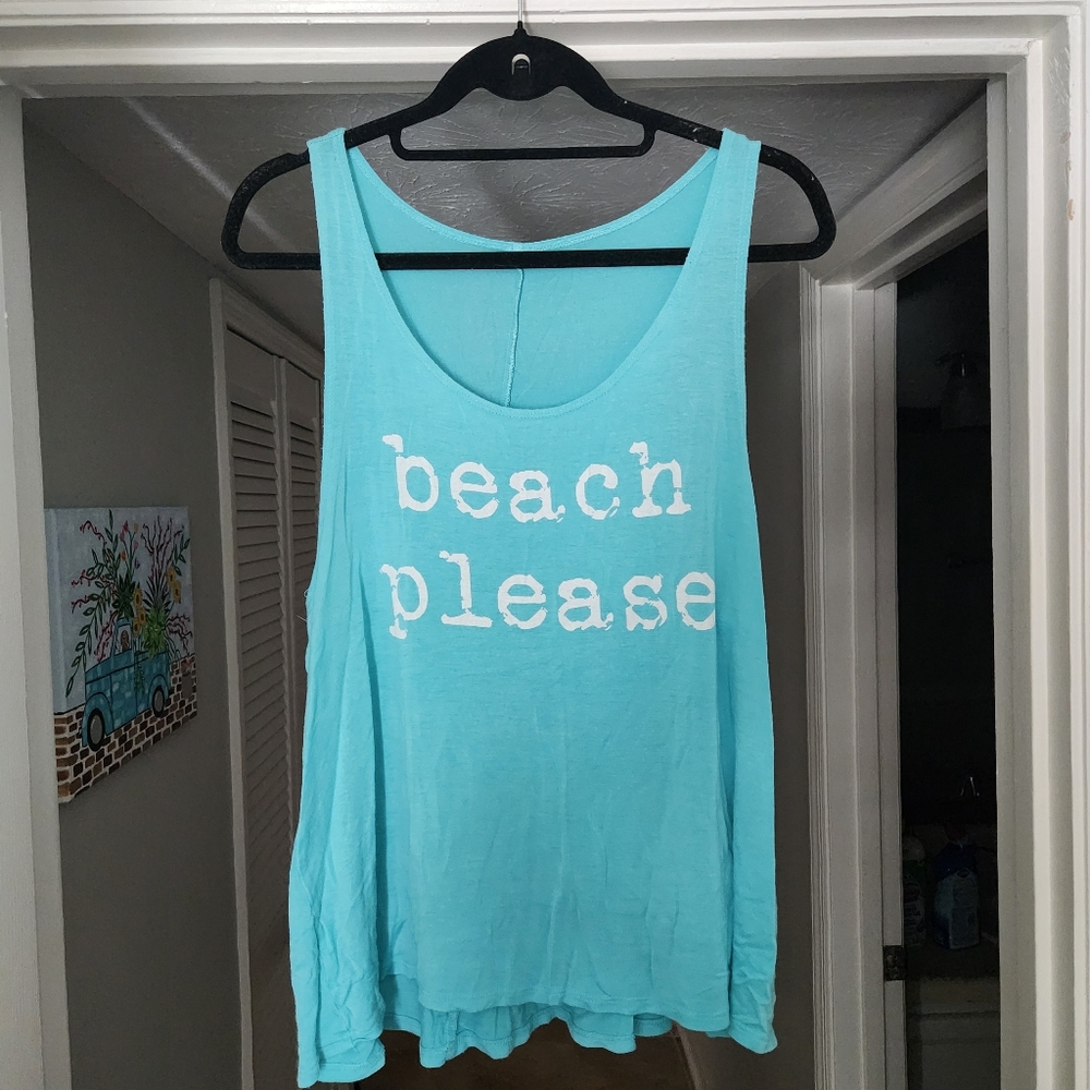 Beach Please Tank Top - Blue